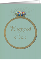 Retro Engagement Congratulations for Son Vintage Diamond Ring card