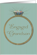 Retro Engagement Congratulations for Grandson Vintage Diamond Ring card