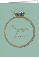 Retro Engagement Congratulations for Niece Vintage Diamond Ring card