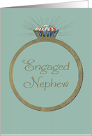 Retro Engagement Congratulations for Nephew Vintage Diamond Ring card