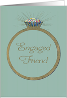 Retro Engagement Congratulations for Friend Vintage Diamond Ring card