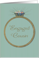 Retro Engagement Congratulations for Cousin Vintage Diamond Ring card