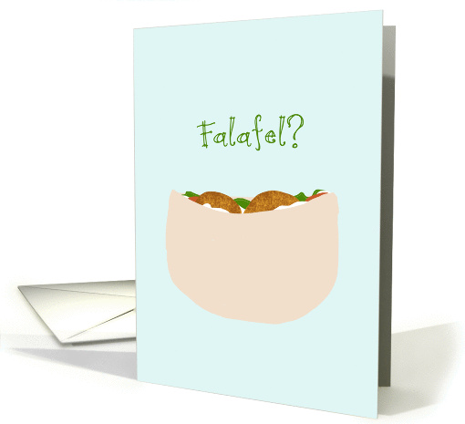 Humorous Get Well Card - Falafel? (Feel Awful?) card (1243580)