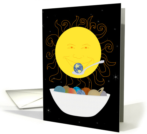 Sun Eating a Bowl of Planets Blank Note card (1281868)