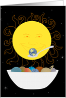 Sun Eating a Bowl of Planets Blank Note Card