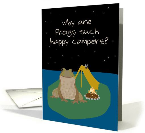 Happy Camper Frog Humor, Letter from Home to Camp card (1286286)