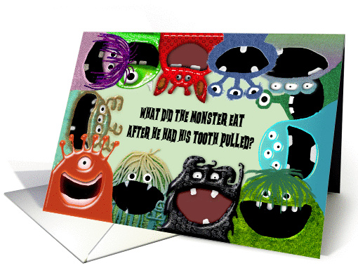 Monster, Dentist Joke Happy Birthday card (1289946)