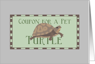 Birthday Coupon for a Pet Turtle, Happy Birthday card