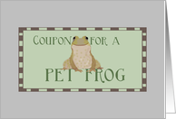 Birthday Coupon for a Pet Frog, Happy Birthday card
