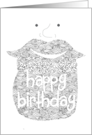 Hipster Full Beard Happy Birthday Card