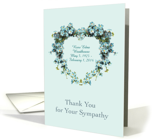 Thank You for Your Sympathy during Bereavement Custom Name card
