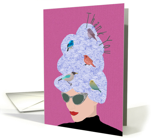 Birds on Beehive Thank You to Wedding Hairdresser card (1322364)