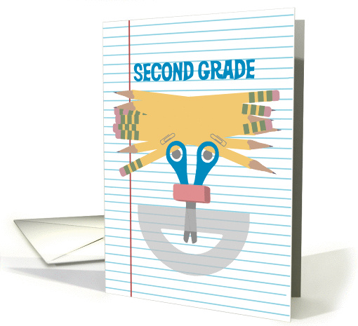 Second Grade Teacher, Happy Face for Teacher Appreciation Day card