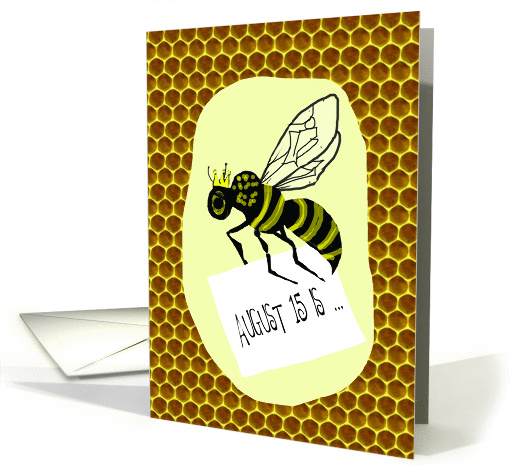 Anniversary on World Honey Bee Day, August 15 card (1382124)