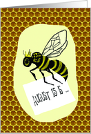 Anniversary on World Honey Bee Day, August 15 card