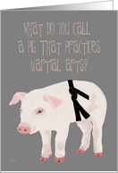 Pig Joke - Martial Arts Black Belt Promotion Congratulations Card