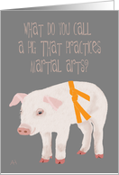 Pig Joke - Martial Arts Orange Belt Promotion Congratulations Card