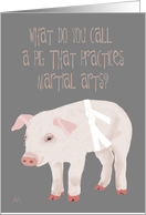 Pig Joke - Martial Arts White Belt Promotion Congratulations Card