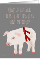 Pig Joke - Martial Arts Red Belt Promotion Congratulations Card