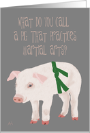 Pig Joke - Martial Arts Green Belt Promotion Congratulations Card