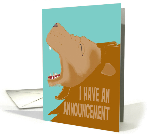 Expressive Lion Making an Announcement card (1386800)