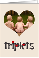 Custom Photograph Triplet Birth Congratulations Card