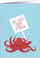Octopus Holding a Sign, Administrative Professionals Day card