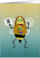 Hippie Bee Day, Happy 58th Birthday Card