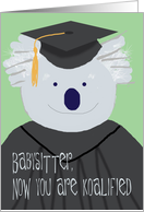 Graduation Congratulations for Babysitter, Funny Koala Bear Card