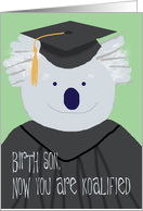 Graduation Congratulations for Birth Son, Funny Koala Bear Card