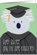 Graduation Congratulations for Step Sister, Funny Koala Bear Card