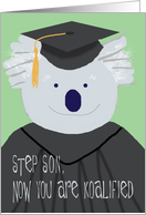 Graduation Congratulations for Step Son, Funny Koala Bear Card