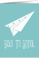 Paper Airplane, Back to School card