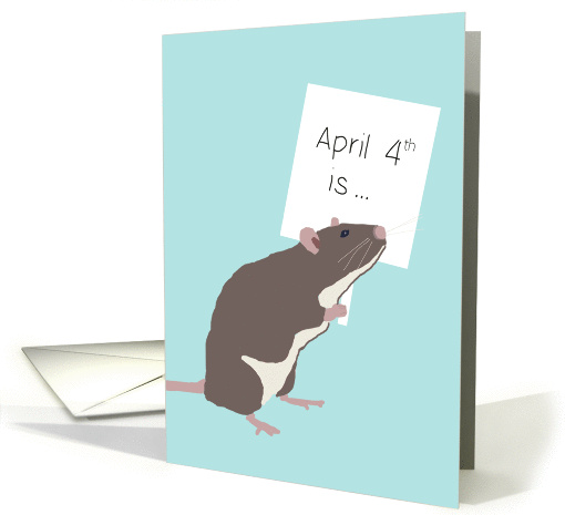 Birthday on World Rat Day, April 4th card (1394676)