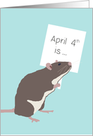 Anniversary on World Rat Day, April 4th card