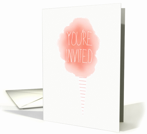Cotton Candy Carnival Themed Birthday Party Invitation card (1411282)