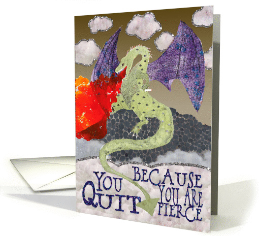 Congratulations on Quitting Smoking - Fire Breathing Dragon card