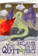 Congratulations on Quitting Smoking - Fire Breathing Dragon card