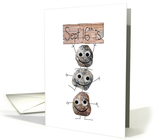 Birthday on Collect Rocks Day, September 16th card (1431846)