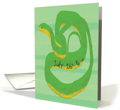 Birthday on World Snake Day, July 16 card (1433480)