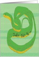 Birthday on World Snake Day, July 16 card