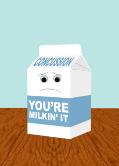Funny Get Well from Concussion, You're Milkin' It
