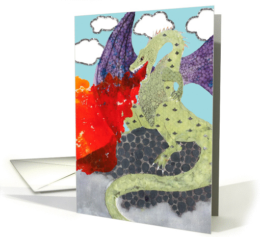 Get Well from Tonsillectomy, Fire Breathing Dragon card (1435888)