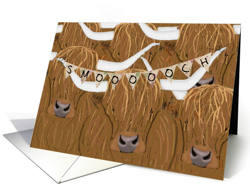 Scottish Highland Cow Herd, We've all Been Thinking of You card