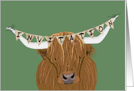 Scottish Highland Cow, Invitation card