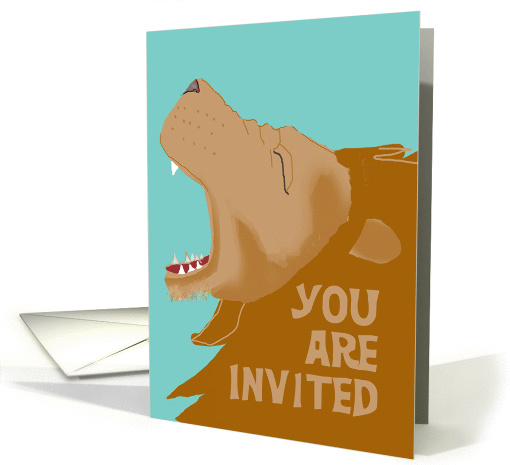 Lion Issuing a Party Invitation card (1437026)