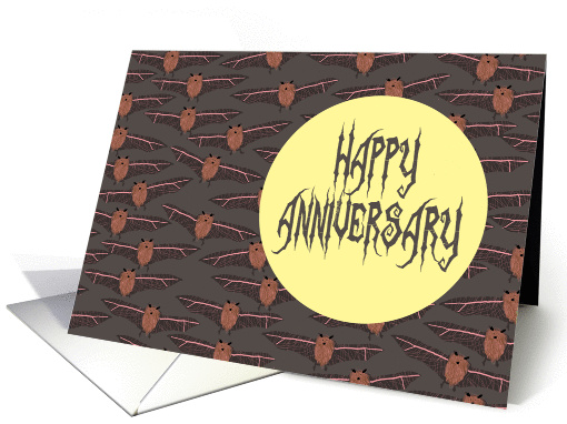 Halloween Anniversary with Flying Bats and a full moon card (1437162)