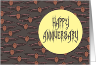 Halloween Anniversary with Flying Bats and a full moon card