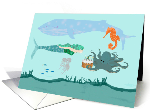 Birthday Card with Sea Life and Mermaid card (1437460)