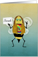 Custom Name Hippie Bee Day, Happy Bday card